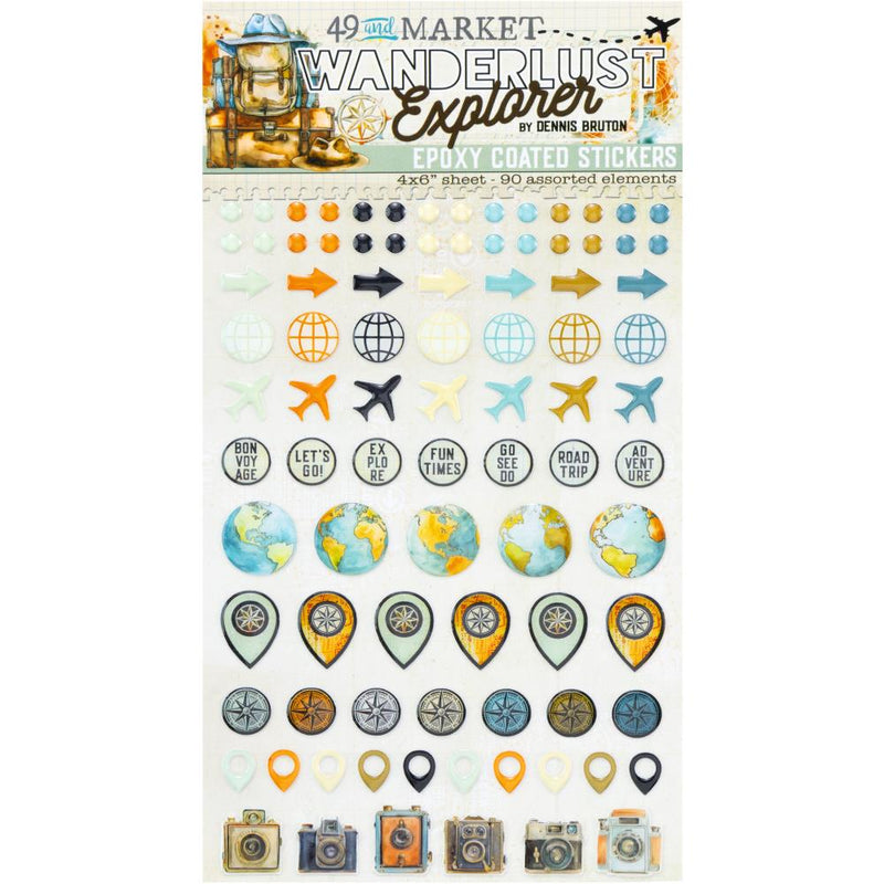 49 & Market - Wonderlust Explorer - Epoxy Coated Stickers, DWE-304564