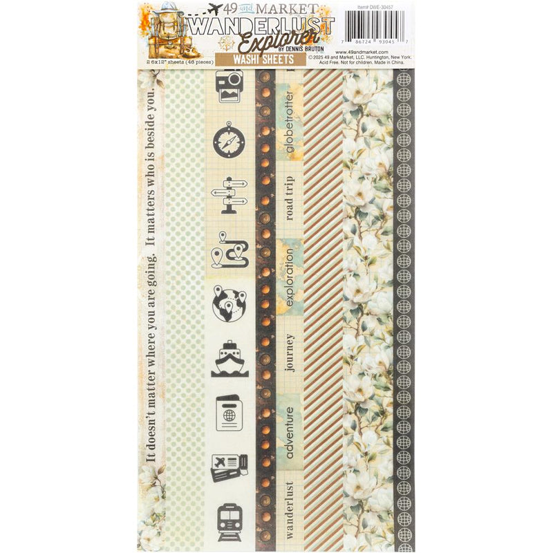 49 & Market - Wonderlust Explorer - Washi Tape Sheets, DWE-30457