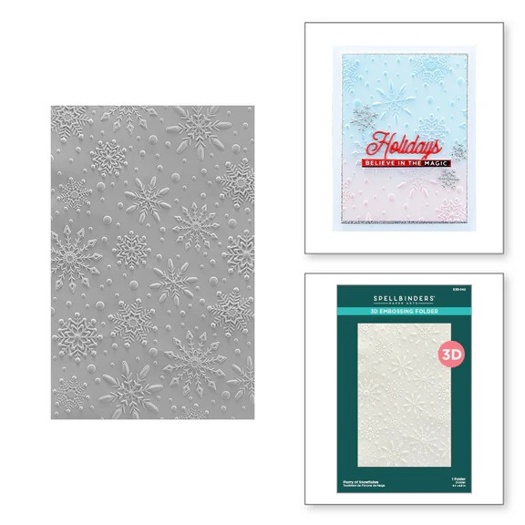 Spellbinders 3D Embossing Folder - Flurry of Snowflakes, E3D-042