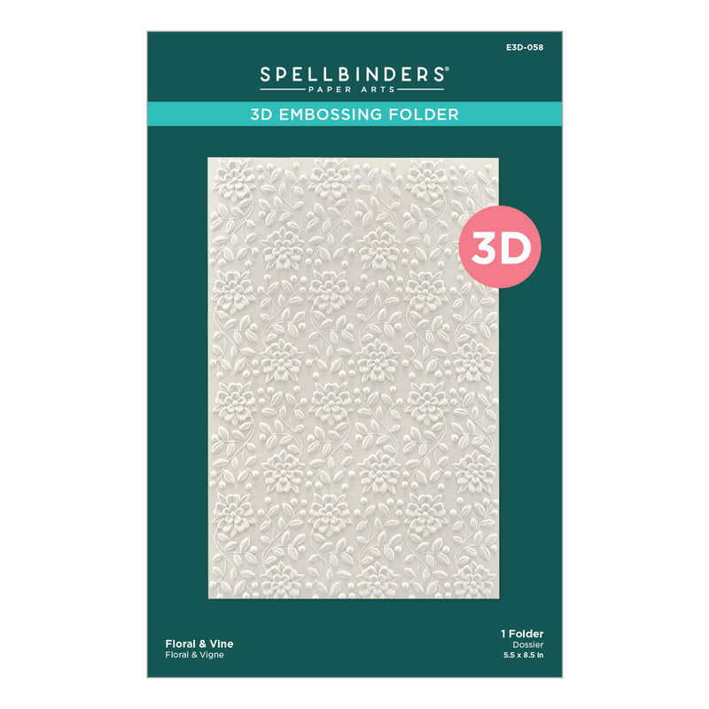 Spellbinders 3D Embossing Folder - Floral & Vine, E3D-058