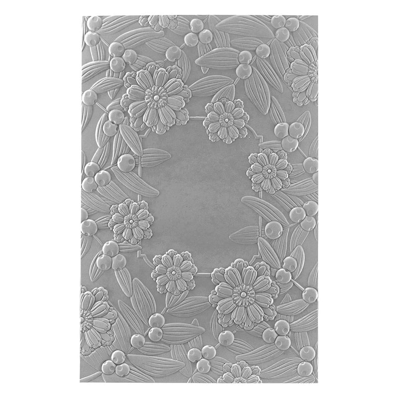 Spellbinders 3D Embossing Folder - Notched Corner Florals, E3D-067