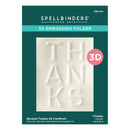 Spellbinders 3D Embossing Folder - Beveled Thanks A2 Cardfront, E3D-091