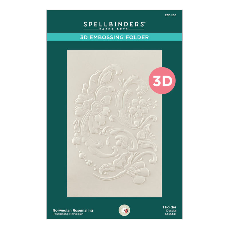 Spellbinders 3D Embossing Folder - Norwegian Rosemaling, E3D-105