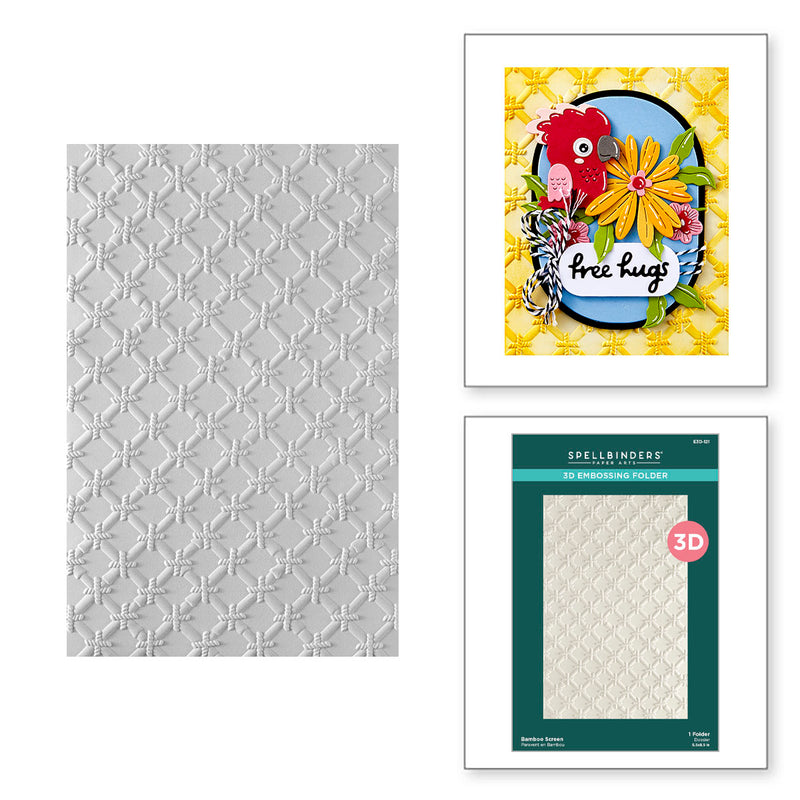 Spellbinders 3D Embossing Folder - Bamboo Screen, E3D-121