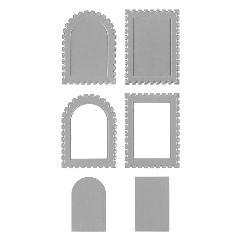 Spellbinders 3D Emboss & Cut Folder - Postage Stamps, E3D-132