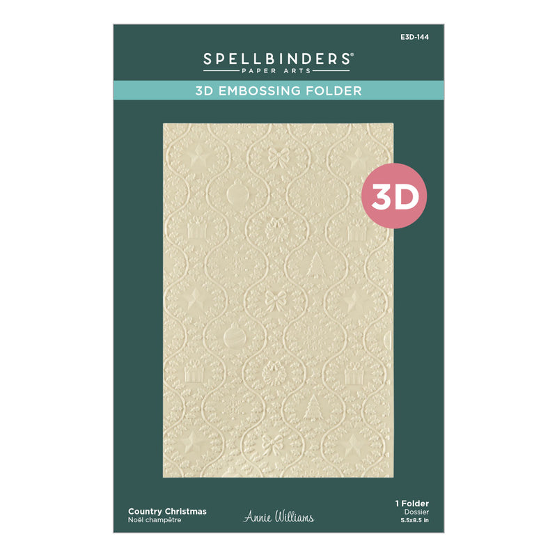Spellbinders 3D Embossing Folder - Country Christmas, E3D-144