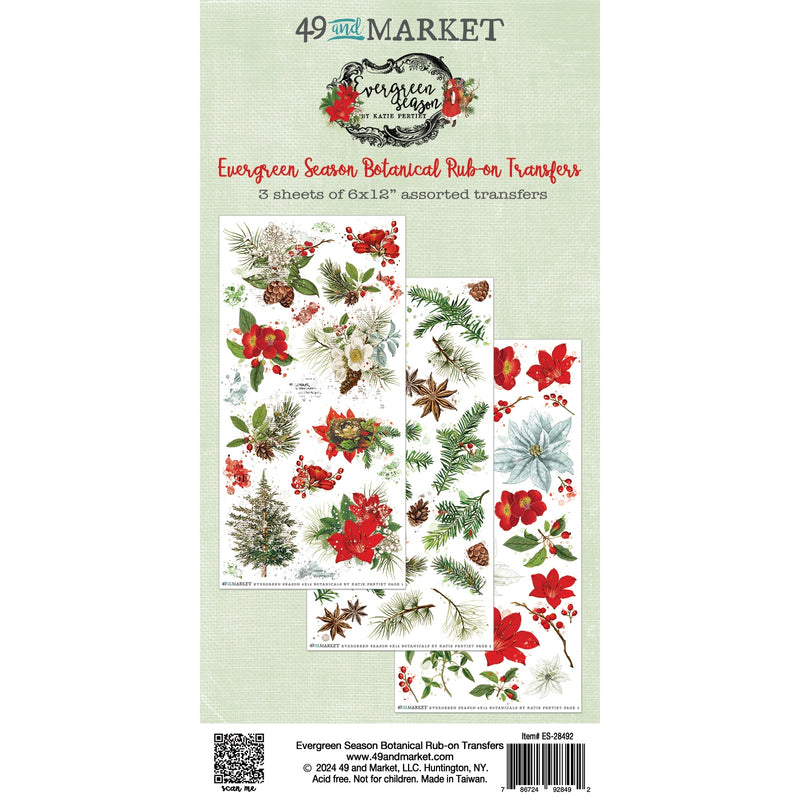 49 & Market - Rub On Transfers - Botanical - Evergreen Season, ES-28492