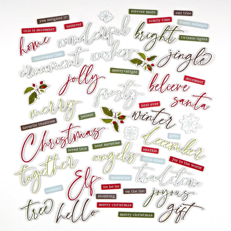 49 & Market - Chipboard Set - Words - Evergreen Season, ES-28553