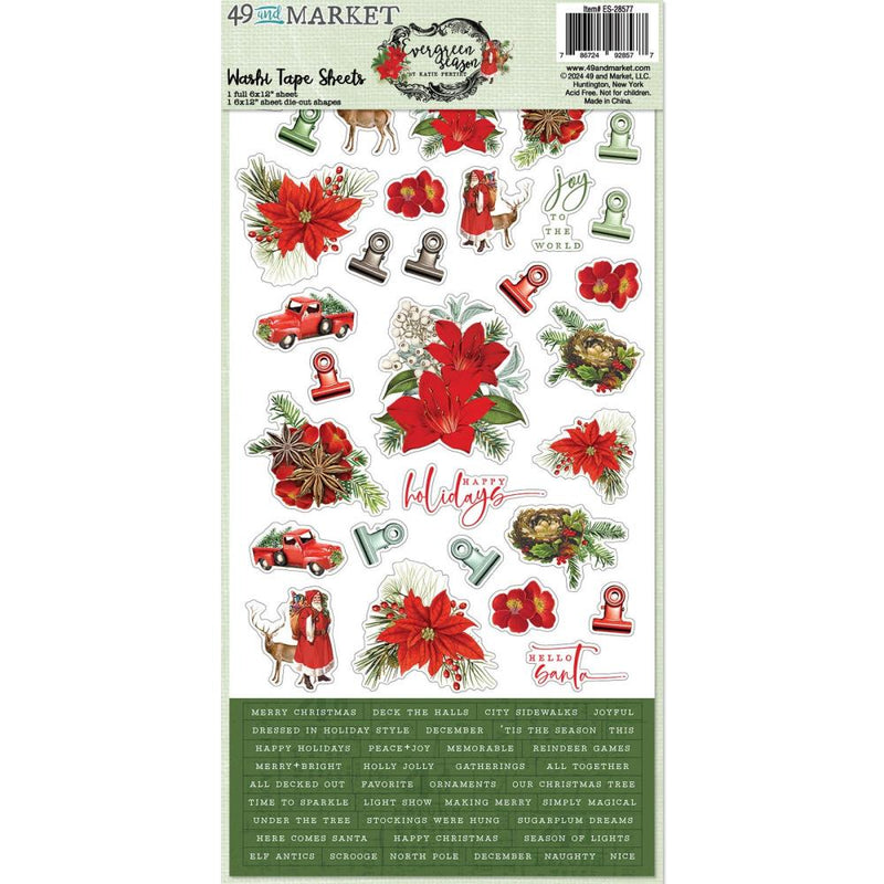 49 & Market - Washi Tape Sheets - Evergreen Season, ES-28577