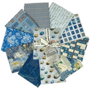 Free Spirit - Eclectic Elements Palette Fat Quarters Bundle Blue Teal Green And Neutral