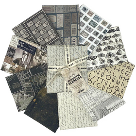 Free Spirit Eclectic Ele. Palette Charcoal FQ Bundle/10, FB4FQTH.CHARCOAL Tim Holtz