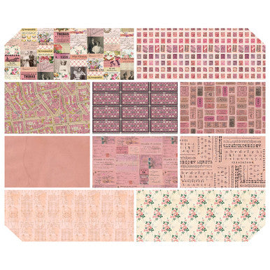 Tim Holtz Fabric - Palette PINK Fat Quarters Bundle of 10, Single Purchase