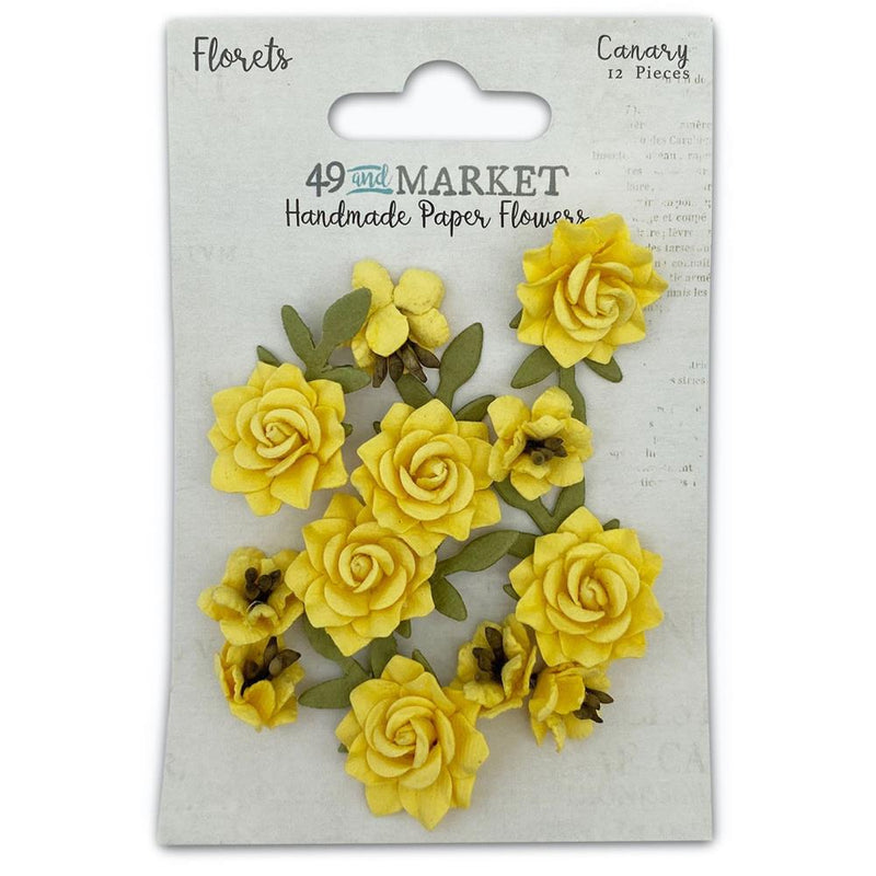 49 and Market Paper Flowers - Florets - Canary, FF-40407