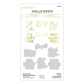 Spellbinders Glimmer Plate & Die Set - It's My Party Sentiments, GLP-398