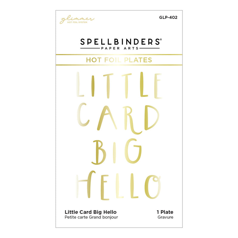 Spellbinders Glimmer Hot Foil Plate - Little Card Big Hello, GLP-402