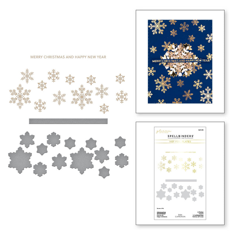 Spellbinders Glimmer Hot Foil Plate & Die Set - Glimmering Snowflakes, GLP-410