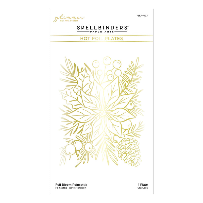 Spellbinders - Glimmer Full Bloom Poinsettia Hot Foil Plate & Stencil Bundle, BD-0774