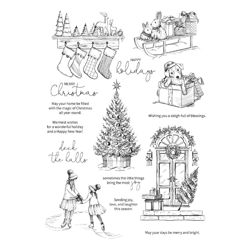 Spellbinders Stamp & Die Bundle - Sketched Christmas, BD-0889 by Simon Hurley