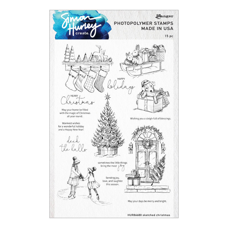 Spellbinders Stamp & Die Bundle - Sketched Christmas, BD-0889 by Simon Hurley