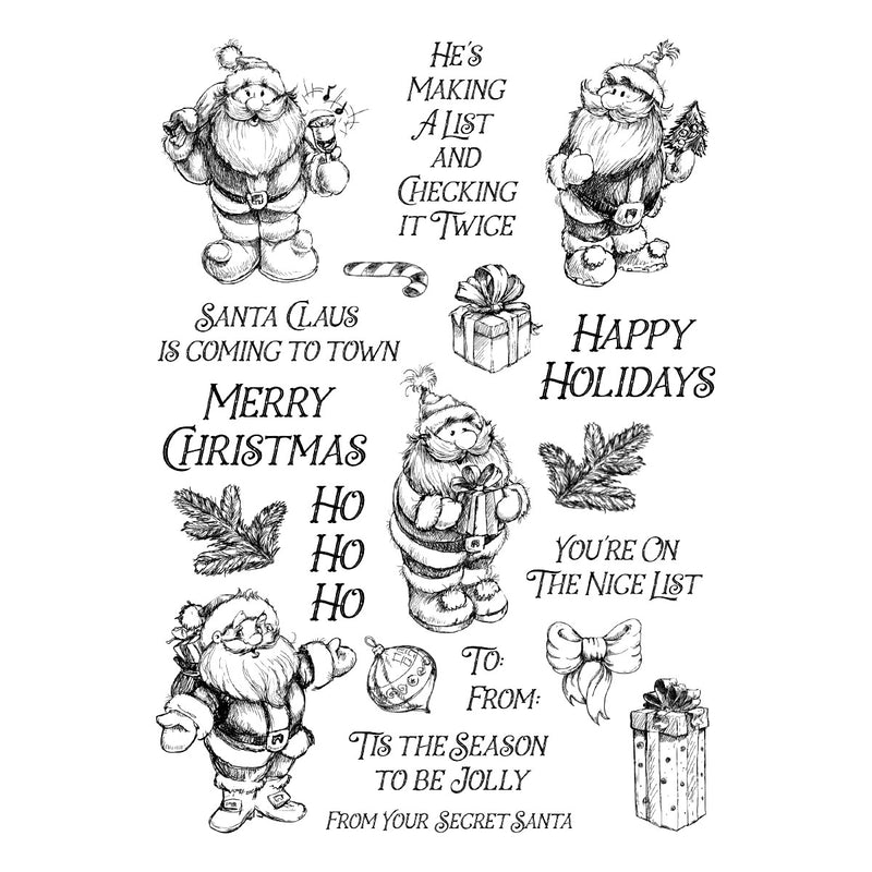 Spellbinders Stamp & Die Bundle - Sketched Santas, BD-0887 by Simon Hurley