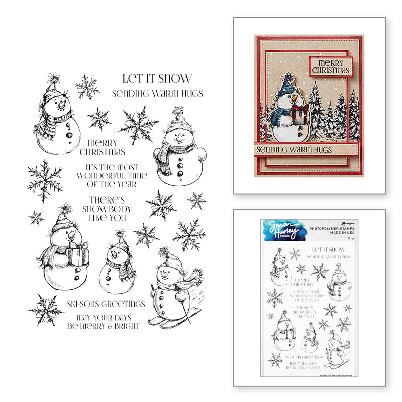 Spellbinders Stamp & Die Bundle - Sketched Snowman, BD-0888 by Simon Hurley