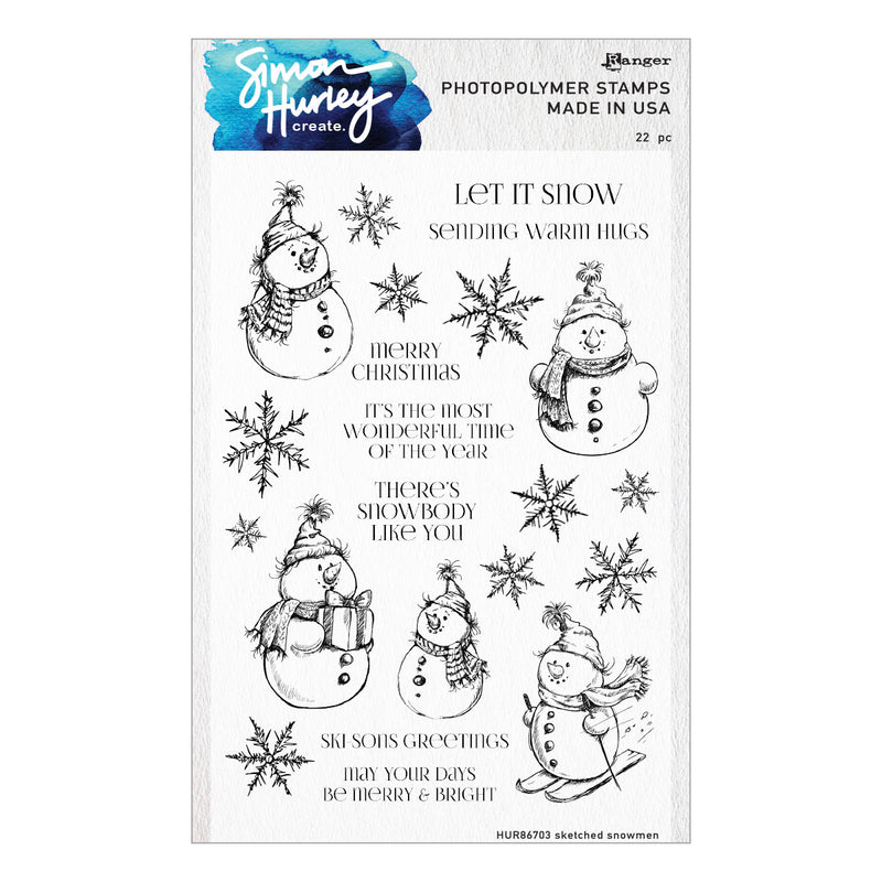 Spellbinders Stamp & Die Bundle - Sketched Snowman, BD-0888 by Simon Hurley