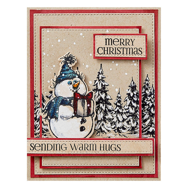 Spellbinders Stamp & Die Bundle - Sketched Snowman, BD-0888 by Simon Hurley