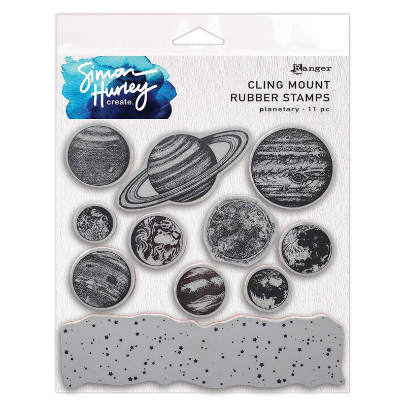 Simon Hurley create. Cling Mount rubber Stamps - Planetary, HUR88813