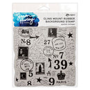 Simon Hurley create. Cling Mount Background Stamp - Postal Collage HUR93565