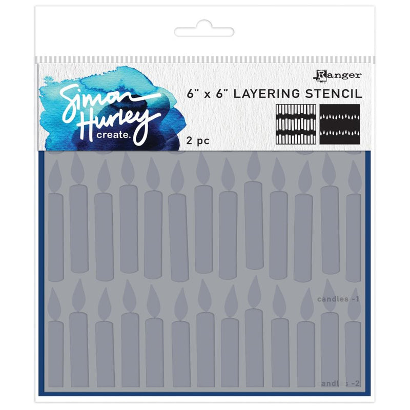 Simon Hurley create. - Stencil Set 2/Pc - Candles, HUS80978