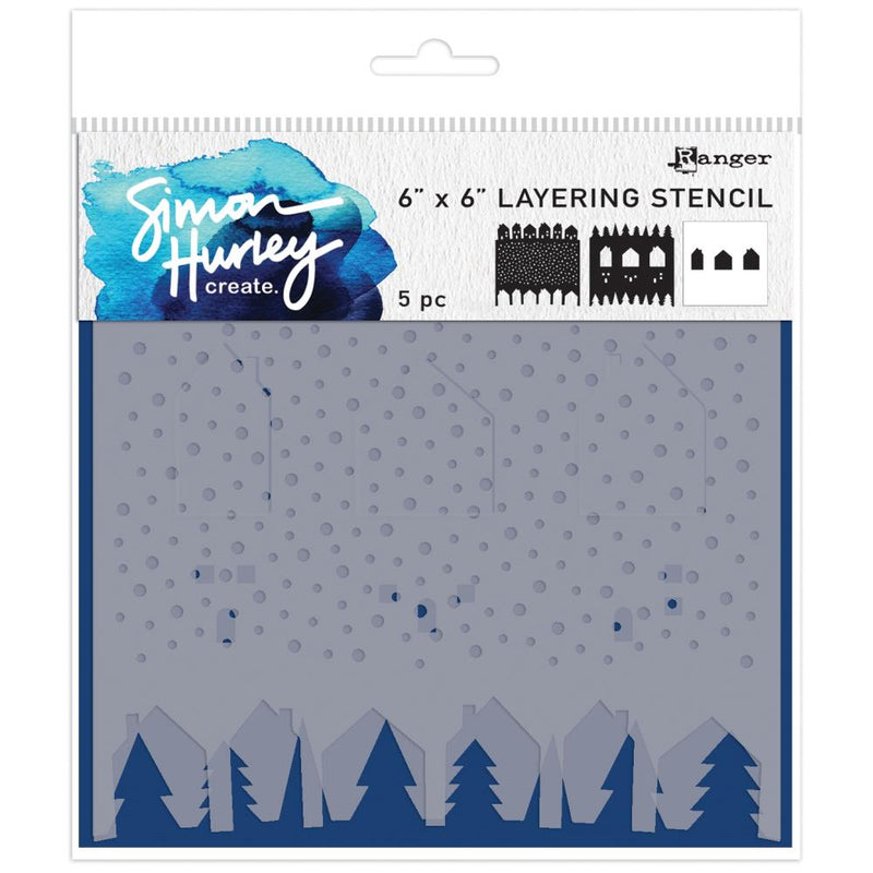 Simon Hurley create. Stencil Set 3/Pc - Winter Scene Maker, HUS84785