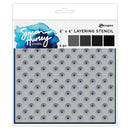 Simon Hurley create. 6x6 Layering Stencil 4Pc - Poka Dot Assortment, HUS85607