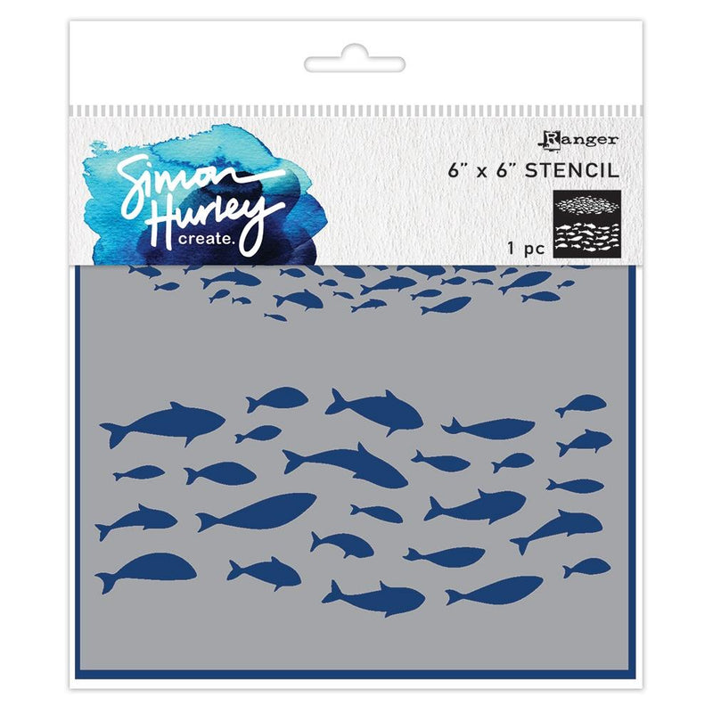 Simon Hurley create. Stencil 6x6 - Fish Frenzy, HUS91721