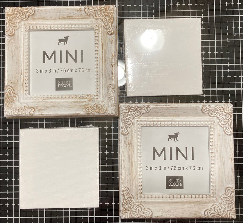 3x3 Frame with Canvas - White (canvas) set of 2 each, for the Tim Holtz project shown