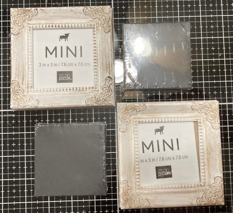 3x3 Frame with Canvas - Black (canvas), set of 2 each, for the Tim Holtz project shown