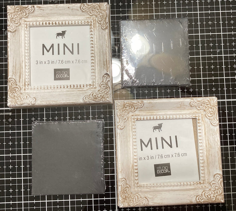 3x3 Frame with Canvas - Black (canvas), set of 2 each, for the Tim Holtz project shown