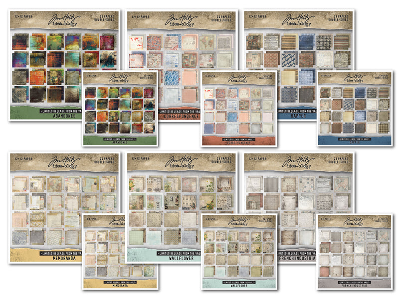 Tim Holtz idea-ology Paper Stash 2025 Vault Release -  I Want It All Bundle, IWIA8+12