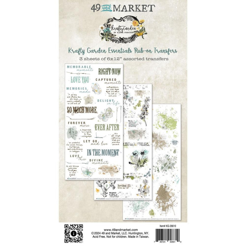 49 & Market Rub-On Transfers: Essentials - Krafty Garden, KG26610
