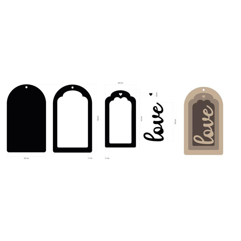 Stamperia  Crafty Shapes - Timeless Tag, KLSM54