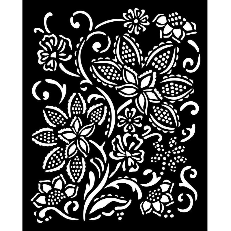 Stamperia Stencil - Timeless Batik Flowers, KSTD180