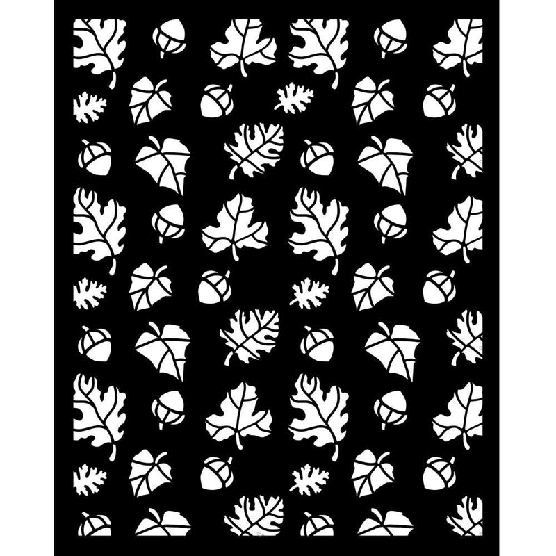 Stamperia Whispering Woods 7.87x9.84 Stencil - Leaves & Acorn Pattern, KSTD187
