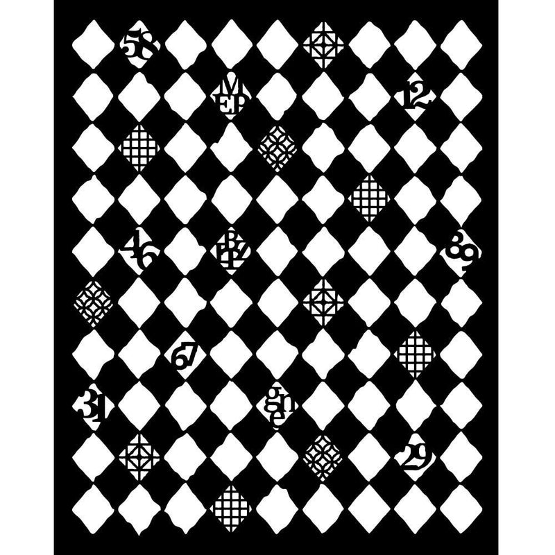 Stamperia Furry Friends 7.87x9.84 Stencil - Rhombus Pattern, KSTD190