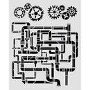 Stamperia Gardens of Time 7.87x9.84 Stencil - Tubes, KSTD202