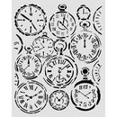 Stamperia Gardens of Time 7.87x9.84 Stencil - Mixed Clocks, KSTD203