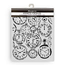 Stamperia Gardens of Time 7.87x9.84 Stencil - Mixed Clocks, KSTD203