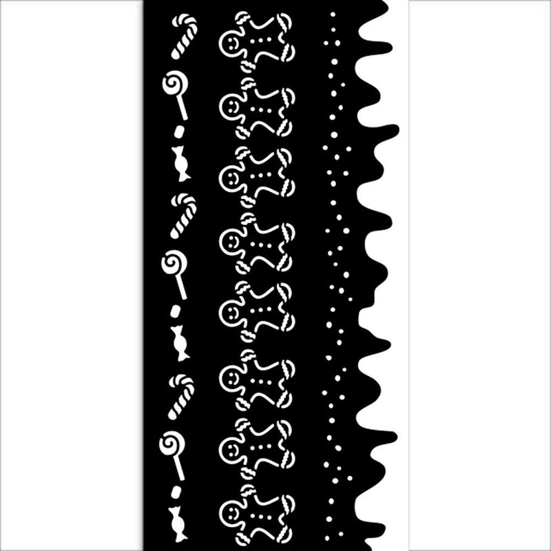 Stamperia Stencil 4.72x9.84 - Candy Christmas Stripes, KSTDL125