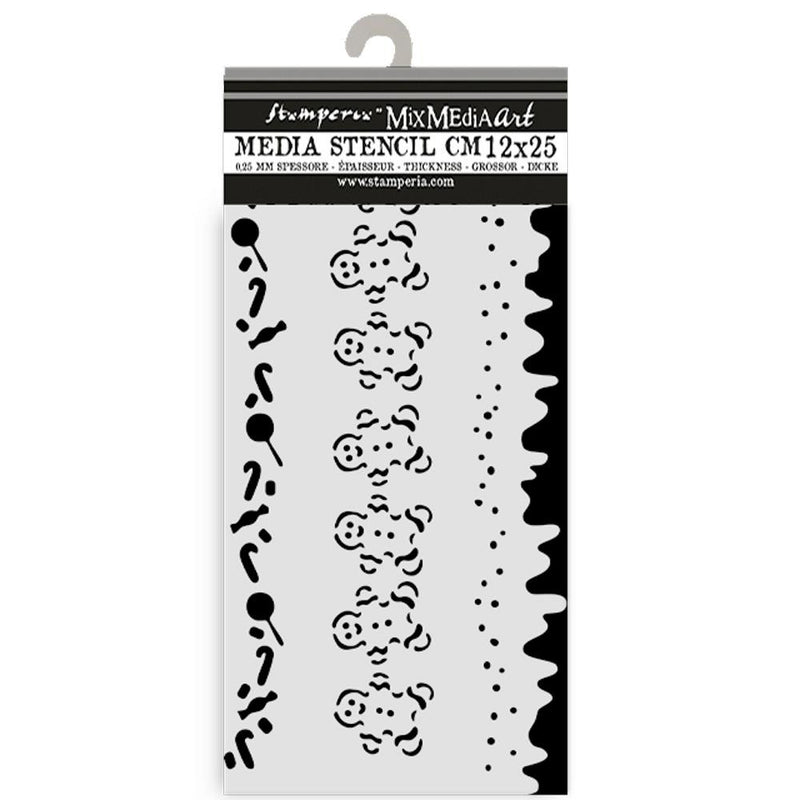 Stamperia Stencil 4.72x9.84 - Candy Christmas Stripes, KSTDL125