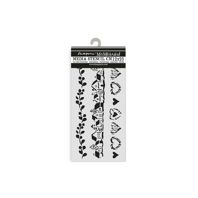 Stamperia Stencil 4.72x9.84 - The Ow's House Stripes, KSTDL128