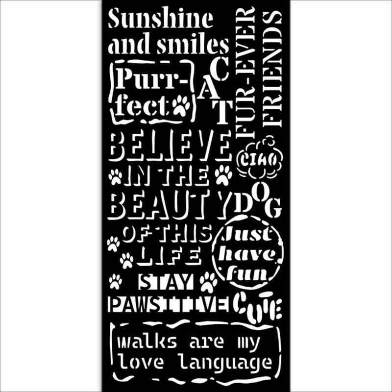 Stamperia Furry Friends 7x7 Stencil- Coffee Prints, KSTDL133 (Copy)