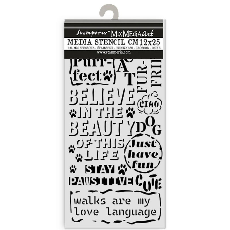 Stamperia Furry Friends 7x7 Stencil- Coffee Prints, KSTDL133 (Copy)
